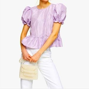 NWT Topshop, Puffy Sleeve Lavender Top
